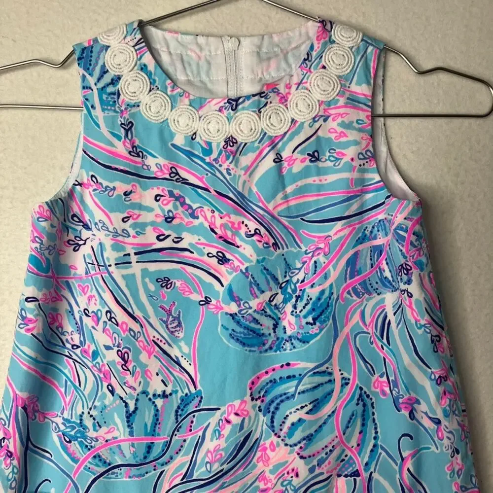 Lilly Pulitzer Jellyfish Nautical Dress 6 Girls Coastal Seahorse Ocean Colorful
